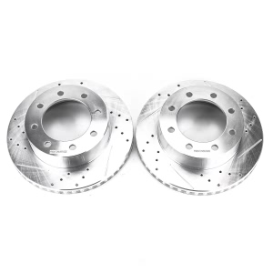 Power Stop PowerStop Evolution Performance Drilled, Slotted& Plated Brake Rotor Pair for 2005 Ford F-350 Super Duty - AR85107XPR