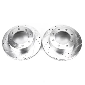 Power Stop PowerStop Evolution Performance Drilled, Slotted& Plated Brake Rotor Pair for 2008 Ford F-250 Super Duty - AR85107XPR