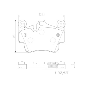 brembo Premium Ceramic Rear Disc Brake Pads for 2011 Porsche Cayman - P65014N