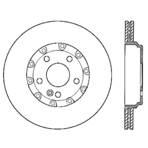Centric Premium Vented Front Passenger Side Brake Rotor for 2010 Porsche Cayenne - 125.37049