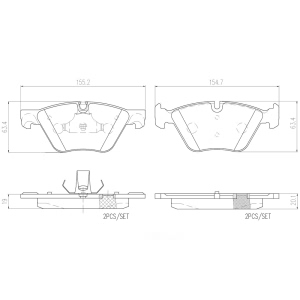 brembo Premium Ceramic Front Disc Brake Pads for 2011 BMW 528i - P06060N