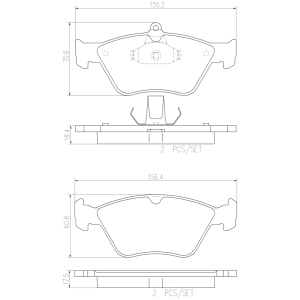 brembo Premium Ceramic Front Disc Brake Pads for 1994 Saab 900 - P59019N