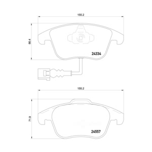 brembo Premium Low-Met OE Equivalent Front Brake Pads for 2014 Volkswagen Passat - P85130