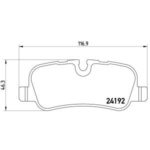 brembo Premium Low-Met OE Equivalent Rear Brake Pads for 2007 Land Rover Range Rover - P44013