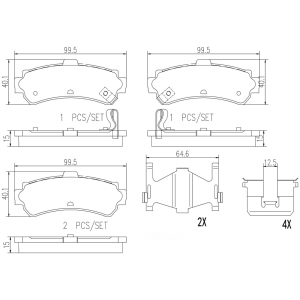 brembo Premium Ceramic Rear Disc Brake Pads for 1996 Nissan Sentra - P56035N