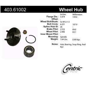 Centric Premium™ Wheel Hub Repair Kit for 1991 Lincoln Continental - 403.61002