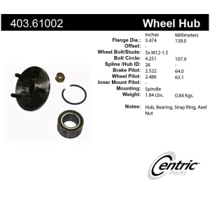 Centric Premium™ Wheel Hub Repair Kit for 1986 Ford Taurus - 403.61002