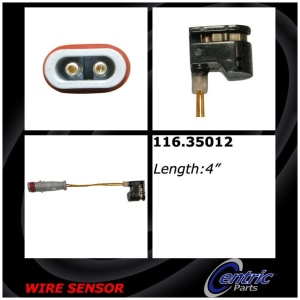 Centric Brake Pad Sensor Wire for Mercedes-Benz - 116.35012