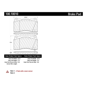 Centric Formula 100 Series™ OEM Brake Pads for 2020 Toyota 86 - 100.10010