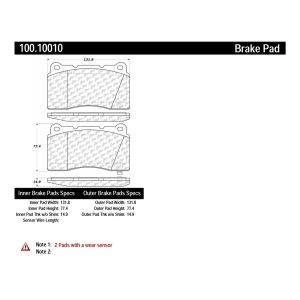 Centric Formula 100 Series™ OEM Brake Pads for 2020 Cadillac CT6 - 100.10010