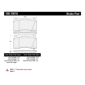 Centric Formula 100 Series™ OEM Brake Pads for 2019 Cadillac CT6 - 100.10010