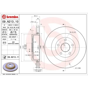 brembo UV Coated Series Rear Brake Rotor for 2008 Jeep Grand Cherokee - 09.N213.11