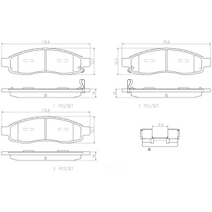 brembo Premium Ceramic Front Disc Brake Pads for 2004 Nissan Titan - P58001N