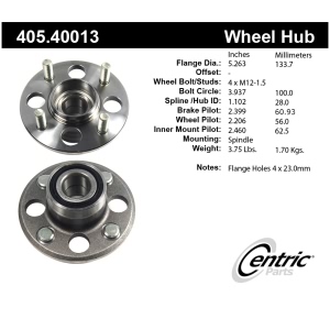 Centric Premium™ Wheel Bearing And Hub Assembly for Honda CRX - 405.40013