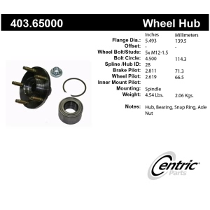 Centric Premium™ Wheel Hub Repair Kit for 2008 Ford Escape - 403.65000