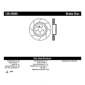 Centric Premium™ OE Style Drilled Brake Rotor for 2005 Mercedes-Benz CL65 AMG - 128.35085
