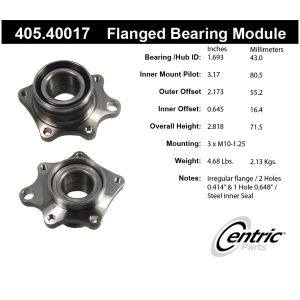 Centric Premium™ Wheel Bearing for Honda Element - 405.40017
