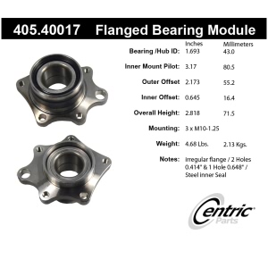 Centric Premium™ Wheel Bearing for 2005 Honda Element - 405.40017