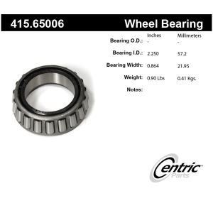 Centric Premium™ Rear Driver Side Inner Tapered Cone Wheel Bearing for 2001 Ford Excursion - 415.65006
