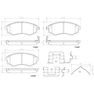 brembo Premium Ceramic Front Disc Brake Pads for 2001 Hyundai Tiburon - P30022N