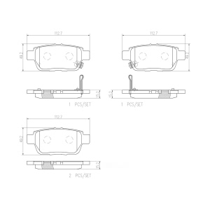 brembo Premium Ceramic Rear Disc Brake Pads for 2013 Honda Ridgeline - P28067N