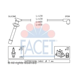 facet Spark Plug Wire Set for 2000 Infiniti G20 - 4.9411