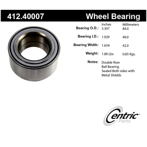 Centric Premium™ Wheel Bearing for Acura Legend - 412.40007