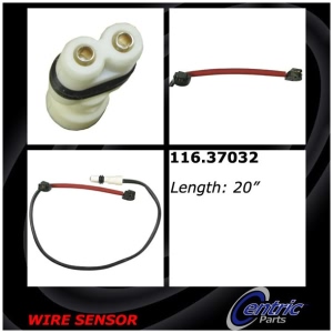 Centric Rear Brake Pad Sensor for Porsche - 116.37032