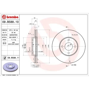 brembo UV Coated Series Front Brake Rotor for 2005 Ford Focus - 09.B588.11