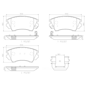brembo Premium Ceramic Front Disc Brake Pads for 2011 Chevrolet Caprice - P59055N