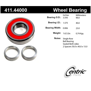 Centric Premium™ Rear Driver Side Single Row Wheel Bearing for 1992 Toyota 4Runner - 411.44000