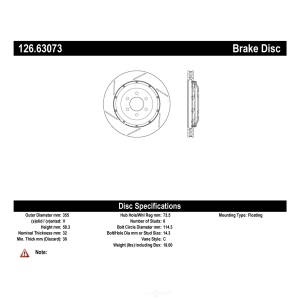 Centric Premium™ OE Style Slotted Brake Rotor for 2017 Dodge Viper - 126.63073