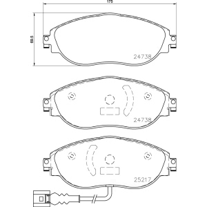 brembo Premium Low-Met OE Equivalent Front Brake Pads for 2015 Volkswagen Golf R - P85144