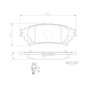 brembo Premium Ceramic Rear Disc Brake Pads for Toyota Mirai - P83152N
