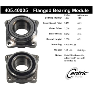 Centric Premium™ Wheel Bearing for 1993 Acura Vigor - 405.40005