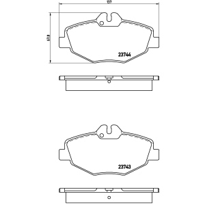 brembo Premium Low-Met OE Equivalent Front Brake Pads for Mercedes-Benz E320 - P50049