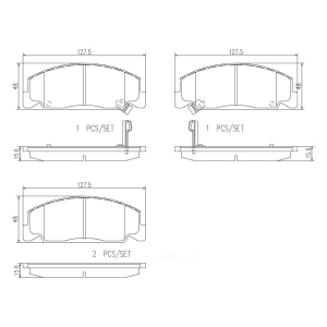 brembo Premium Ceramic Front Disc Brake Pads for 1995 Honda Civic - P28055N