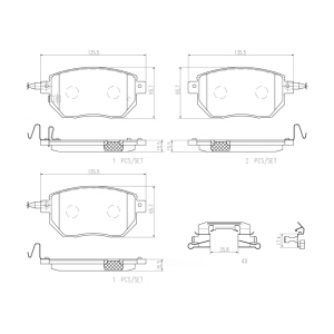 brembo Premium Ceramic Front Disc Brake Pads for 2007 Nissan Murano - P56051N