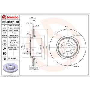brembo UV Coated Series Vented Front Brake Rotor for 2004 Volvo C70 - 09.8642.11