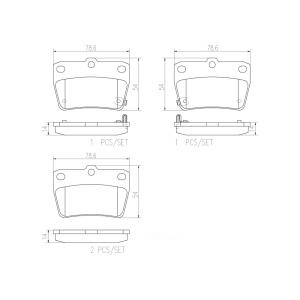 brembo Premium Ceramic Rear Disc Brake Pads for 2004 Toyota RAV4 - P83057N