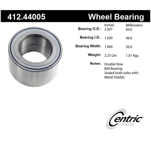 Centric Premium™ Rear Passenger Side Double Row Wheel Bearing for 2001 Lexus GS430 - 412.44005