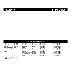 Centric Posi Quiet™ Loaded Brake Caliper for 2007 Mercedes-Benz SL65 AMG - 142.35606