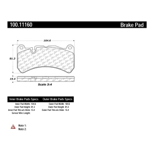 Centric Formula 100 Series™ OEM Brake Pads for Mercedes-Benz CLK63 AMG - 100.11160