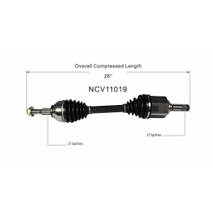 GSP North America Front Driver Side CV Axle Assembly for 2015 Ford Edge - NCV11019