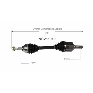 GSP North America Front Driver Side CV Axle Assembly for 2016 Lincoln MKX - NCV11019