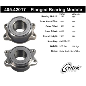 Centric Premium™ Wheel Bearing for 2004 Infiniti Q45 - 405.42017