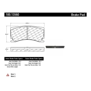 Centric Formula 100 Series™ OEM Brake Pads for 2012 Jaguar XKR-S - 100.13560
