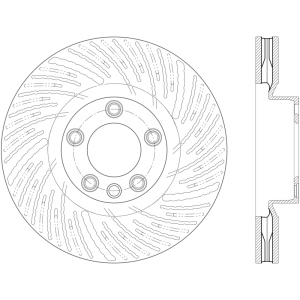 Centric Premium Vented Front Passenger Side Brake Rotor for 2016 Porsche Cayenne - 125.33141