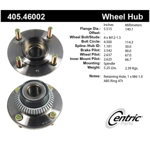 Centric Premium™ Wheel Bearing And Hub Assembly for Mitsubishi Expo LRV - 405.46002