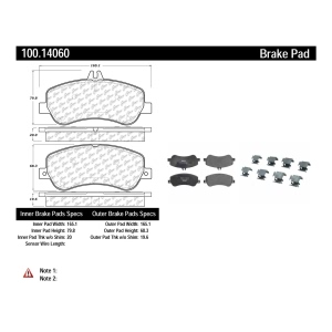 Centric Formula 100 Series™ OEM Brake Pads for 2011 Mercedes-Benz GLK350 - 100.14060